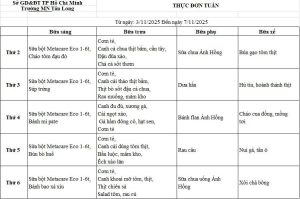 Thực đơn tuần 9